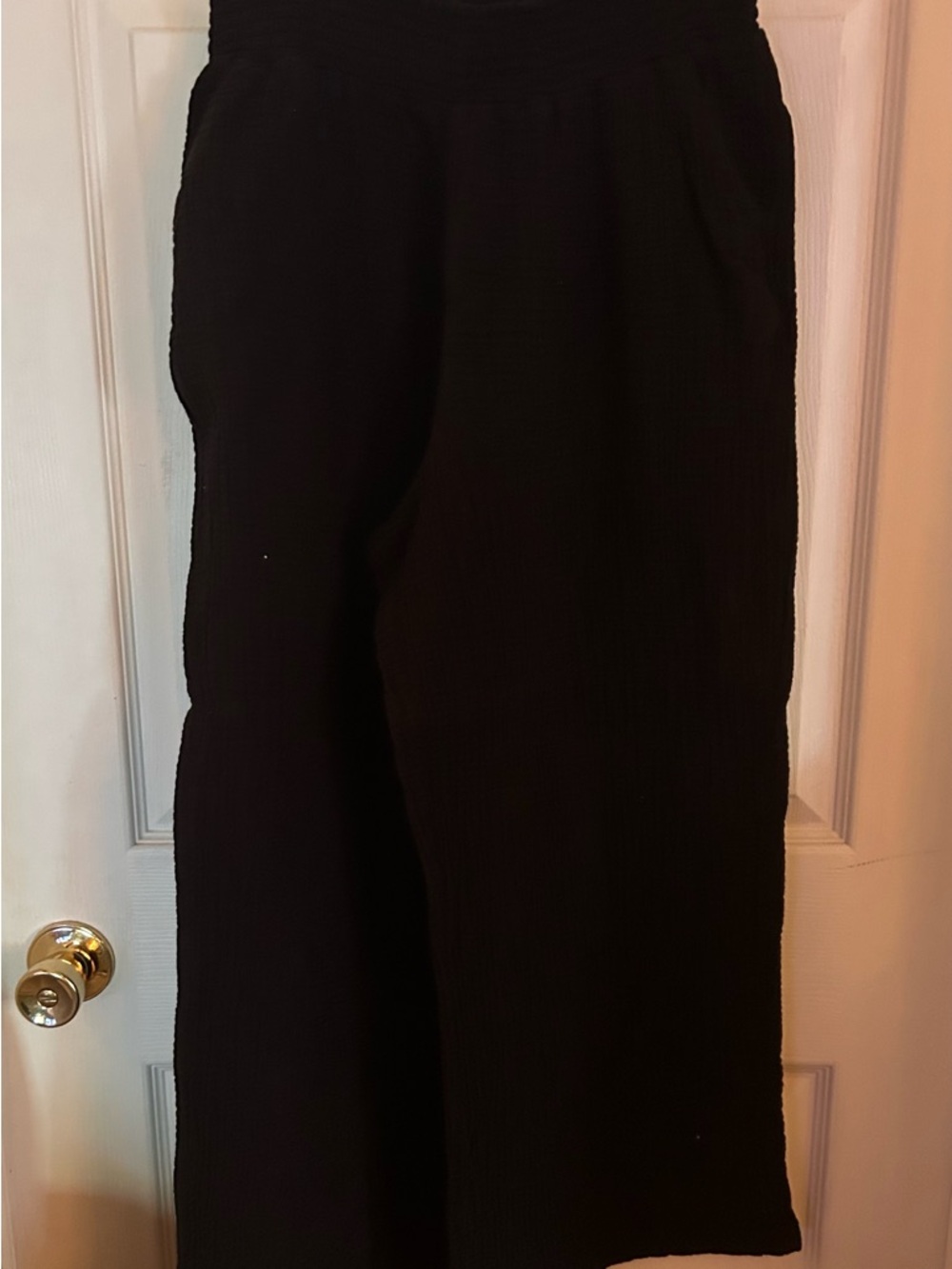 Women's Black Wide-Leg Pull-On Pants